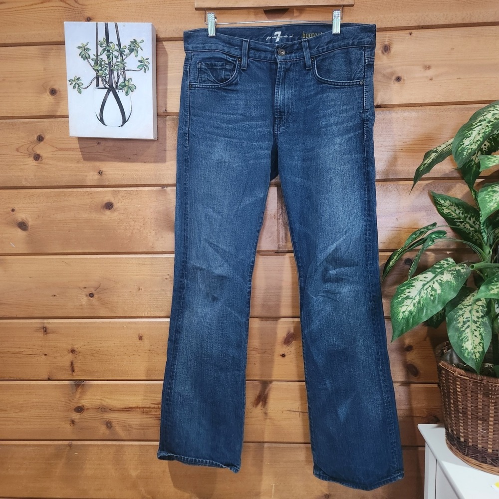 7 For All Mankind 7FAM Bootcut Denim Jean Medium Wash Mid Rise 100% Cotton Sz 31